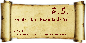 Porubszky Sebestyén névjegykártya